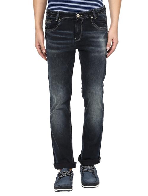 mufti mens black low rise straight fit jeans - 13119194 - Very Small Image - 1