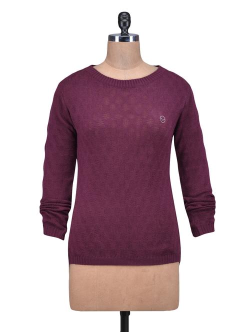 red color wool acrylic solid long sleeved cardigan - 1311945 - Very Small Image - 1