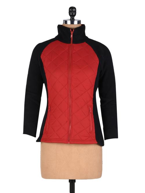 black color polar fleece solid long sleeved jacket - 1311972 - Very Small Image - 1