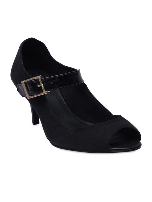 Black Faux Leather Sandals - 1312076 - Very Small Image - 1