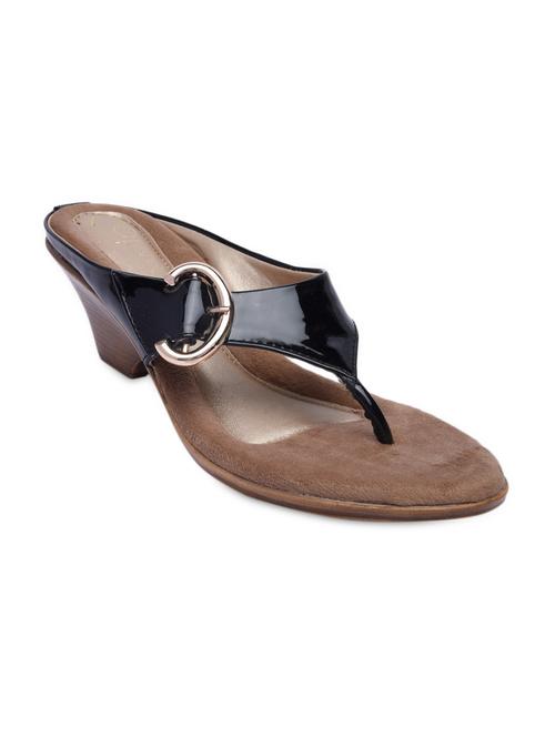 Black Leatherette Open Wedges - 1312229 - Very Small Image - 1