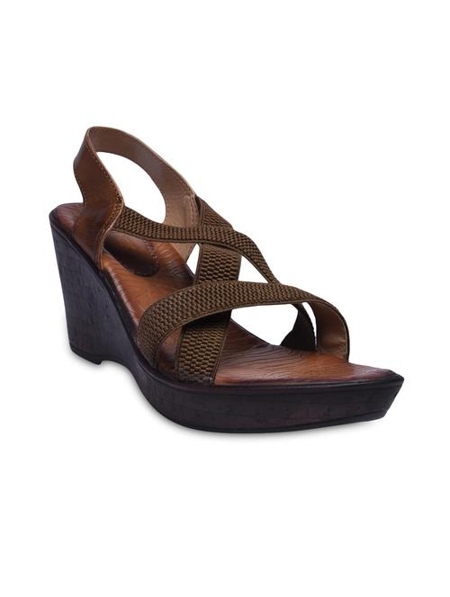 Brown Leatherette Open Toe Sandals - 1312291 - Very Small Image - 1