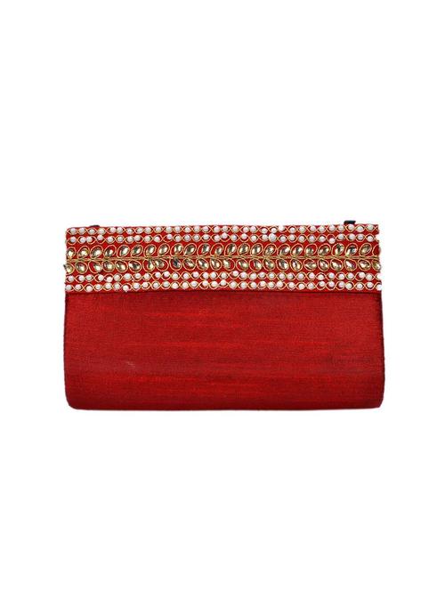 maroon silk clutch - 13125111 - Very Small Image - 1
