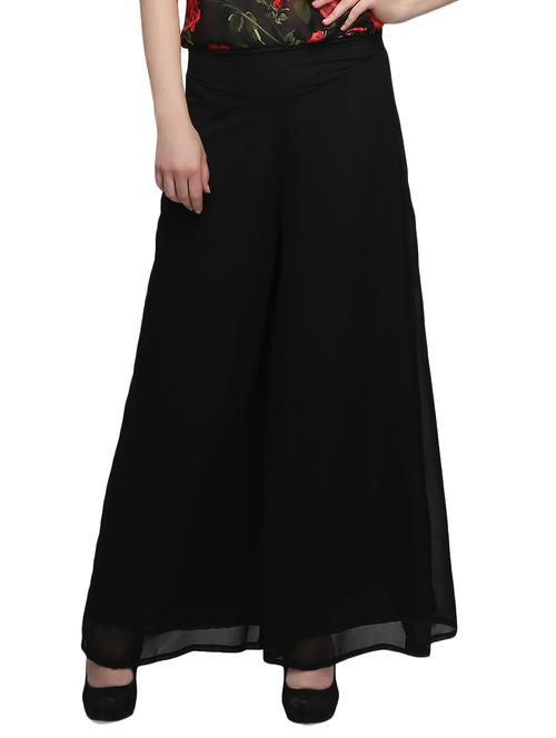 black georgette palazzos - 13127283 - Very Small Image - 1