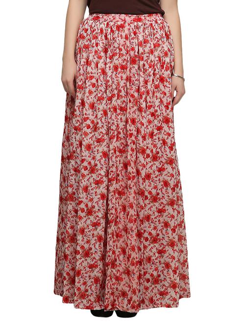 red georgette long skirts - 13127304 - Very Small Image - 1