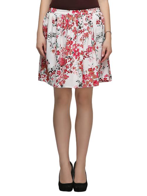 white georgette flared skirt - 13127305 - Very Small Image - 1