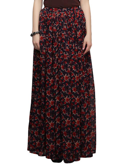 black georgette long skirts - 13127308 - Very Small Image - 1