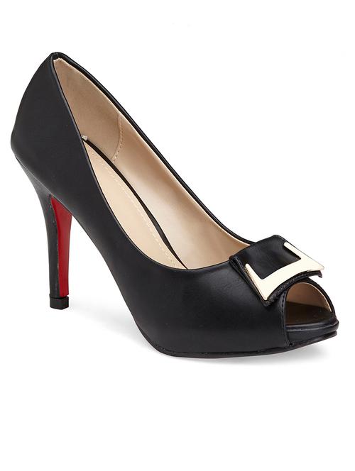 black pu slip on sandals - 13142860 - Very Small Image - 1