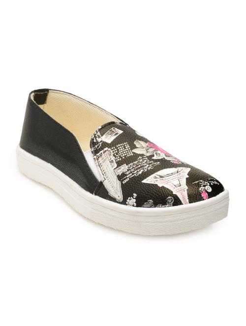 black faux leather casual shoes - 13147838 - Very Small Image - 1
