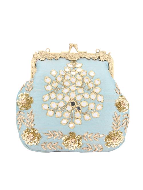 blue silk clutch - 13153877 - Very Small Image - 1