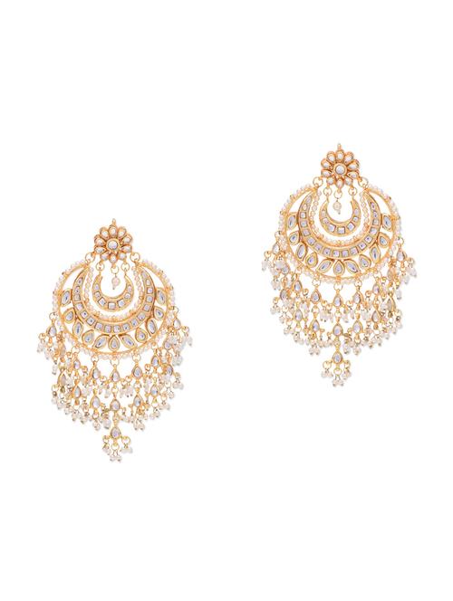 kundan chandrama kundan earrings - 13161282 - Very Small Image - 1