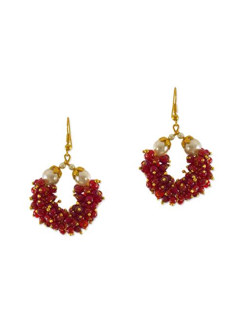 red brass drop earrings - 13162102 - Very Small Image - 1