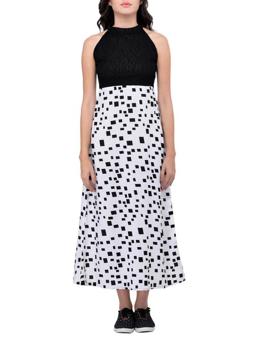 white georgette maxi dress with belt - 13169919 - Very Small Image - 1
