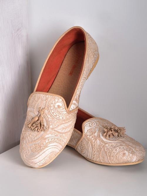 Beige embroidered tassel loafers - 1317034 - Very Small Image - 1