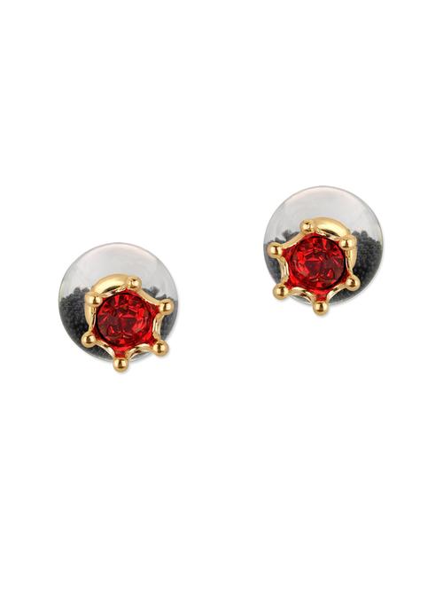 red metal studs earrings - 13173515 - Very Small Image - 1