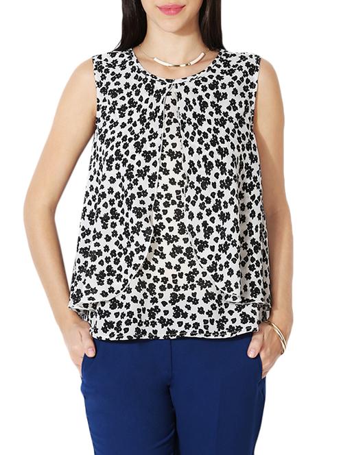 ruffled overlay floral top - 13175063 - Very Small Image - 1