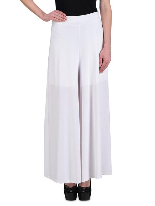 solid white polyester palazzos - 1317593 - Very Small Image - 1