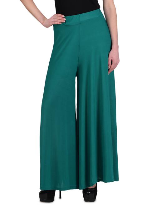 solid teal polyester palazzos - 1317597 - Very Small Image - 1