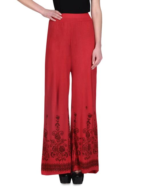 red printed viscose palazzos - 1317608 - Very Small Image - 1