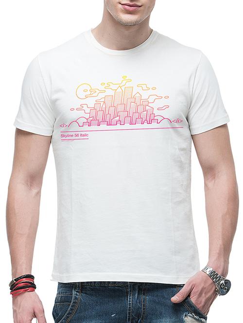 white cotton printed t-shirt - 13178993 - Very Small Image - 1