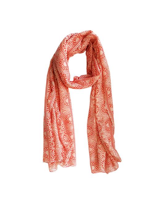 orange polyester printed dupatta - 13182724 - Very Small Image - 1