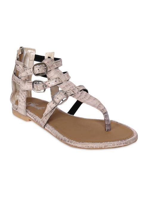 beige faux leather sandals - 1318549 - Very Small Image - 1