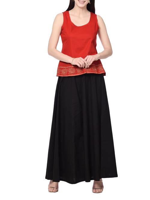 red sleeveless cotton top - 13185740 - Very Small Image - 1