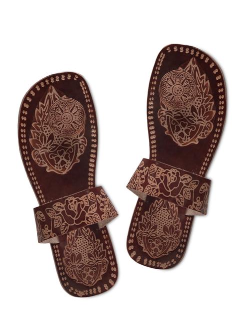 brown leather kolhapuris - 1318728 - Very Small Image - 1