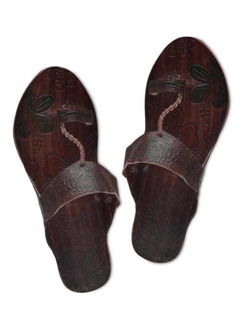 brown leather kolhapuris - 1318740 - Very Small Image - 1