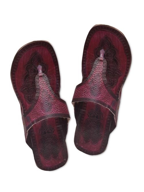 pink leather kolhapuris - 1318741 - Very Small Image - 1