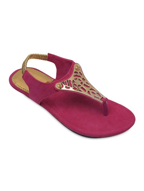 Pink Velvet Stretchable Party Flats - 1318789 - Very Small Image - 1
