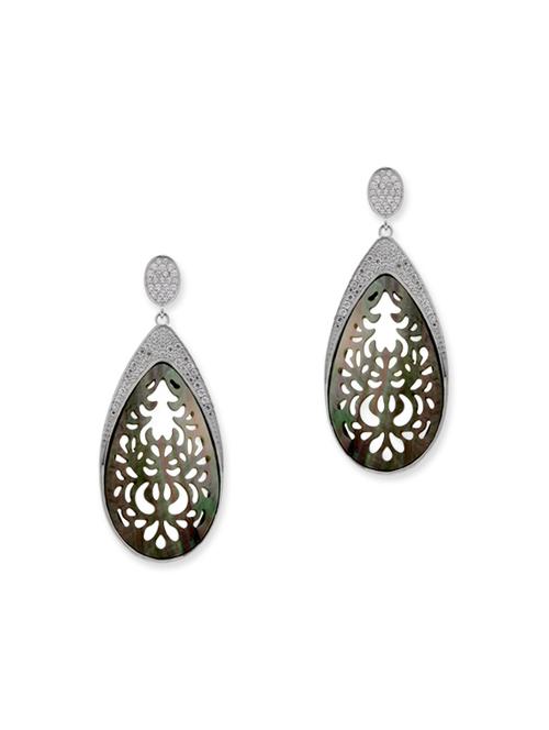 green silver drop earrings - 13194106 - Very Small Image - 1