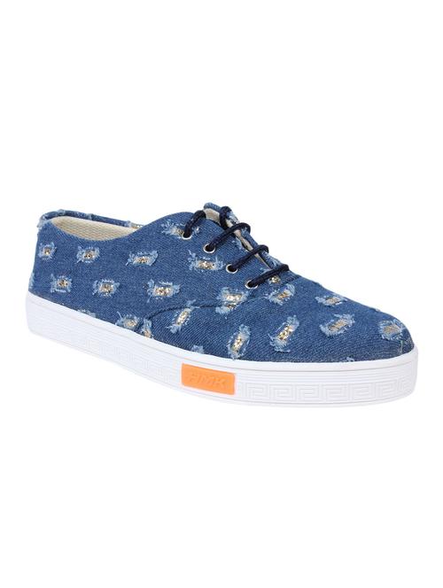 blue denim laceup casual shoes - 13194463 - Very Small Image - 1