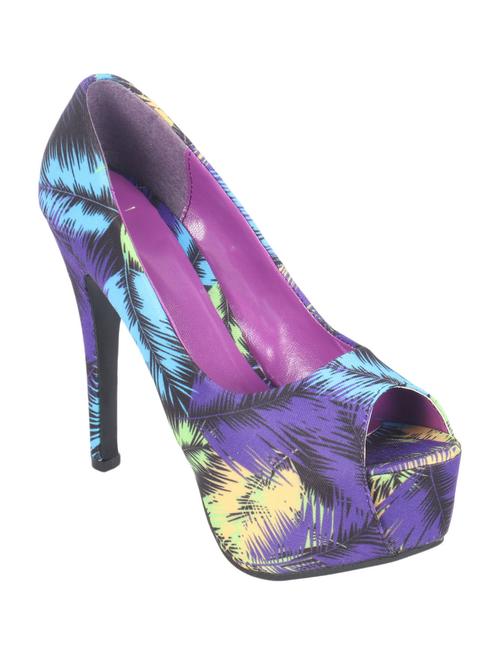 blue leatherette platforms sandals - 13196931 - Very Small Image - 1