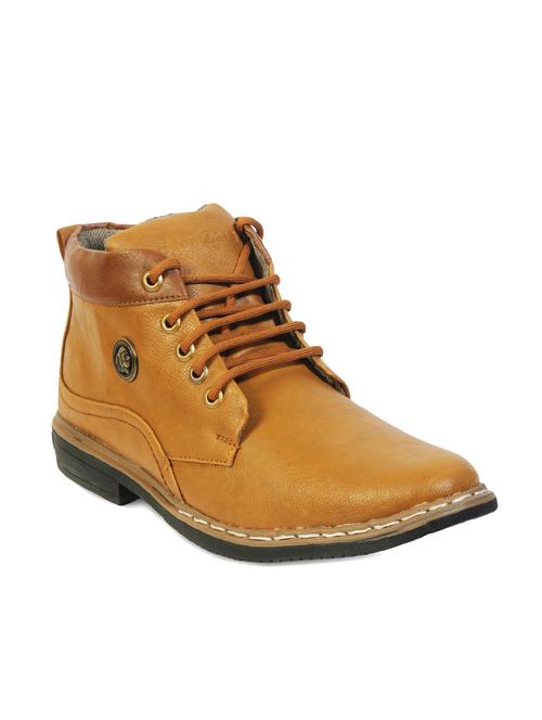 tan leatherette lace up shoe - 13215693 - Very Small Image - 1