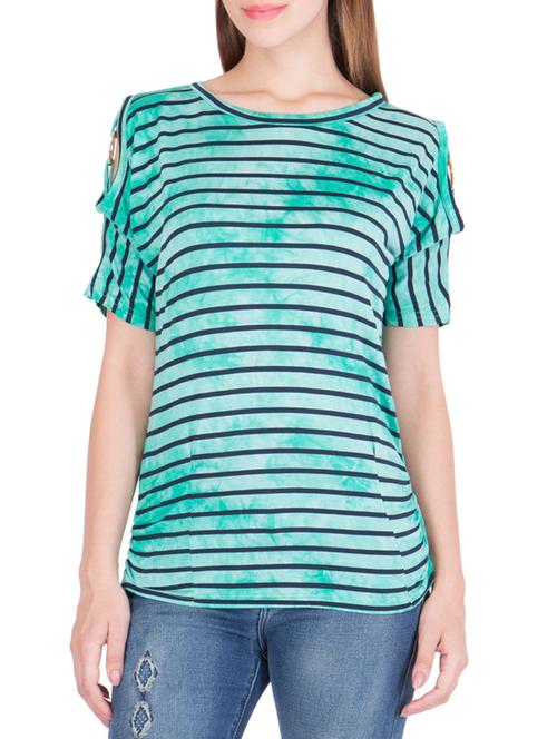 green striped poly cotton regular top - 13230922 - Very Small Image - 1