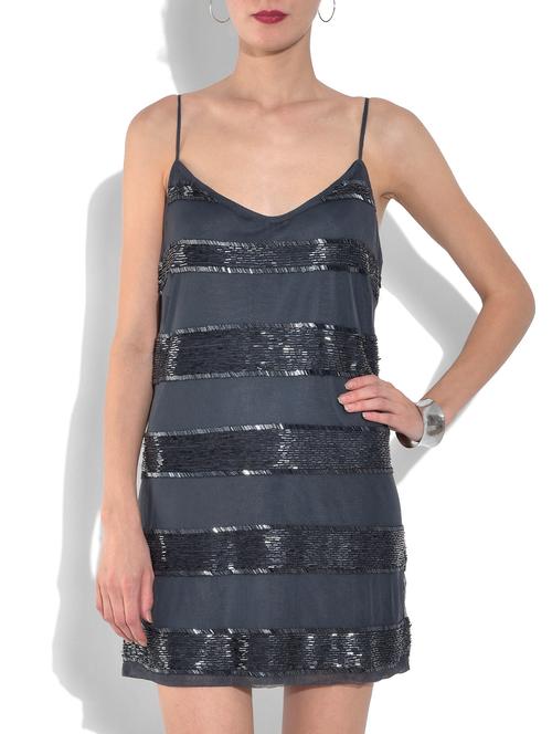 embellished black spaghetti shift dress - 1323339 - Very Small Image - 1