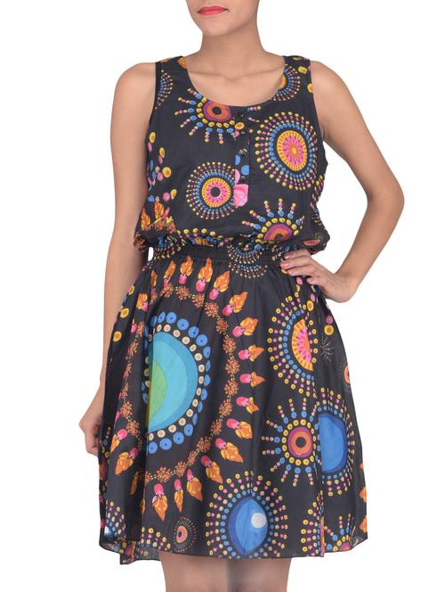 black printed viscose dress - 1323909 - Very Small Image - 1