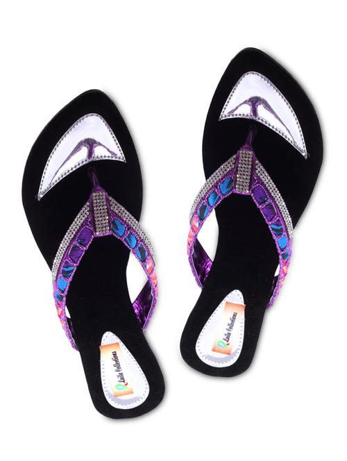purple faux leather embellished slip-on - 1323934 - Very Small Image - 1
