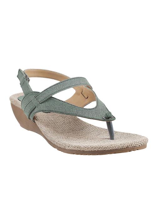green leatherette back strap sandals - 13241350 - Very Small Image - 1