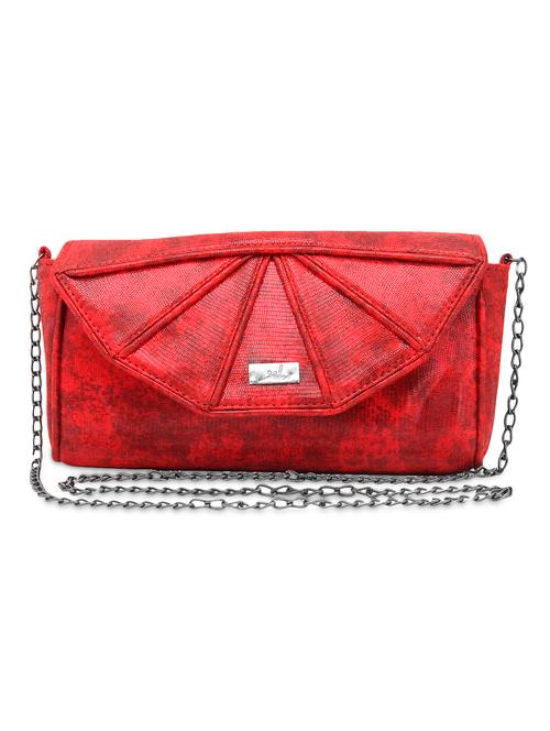 red textured leatherette sling bag - 1324768 - Very Small Image - 1