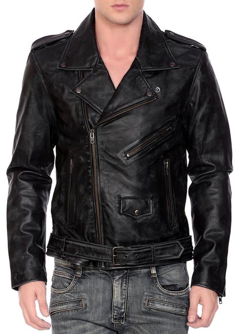black leather biker jacket - 13254219 - Very Small Image - 1