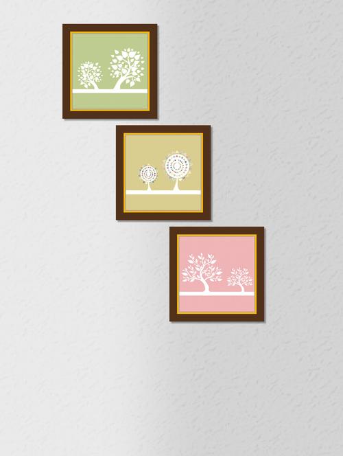 multicolored synthetic wood and paper abstract art wall painting with frame - 1325901 - Very Small Image - 1