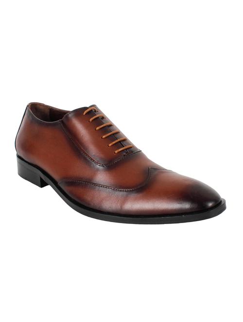 brown leatherette lace up brouge - 13260616 - Very Small Image - 1