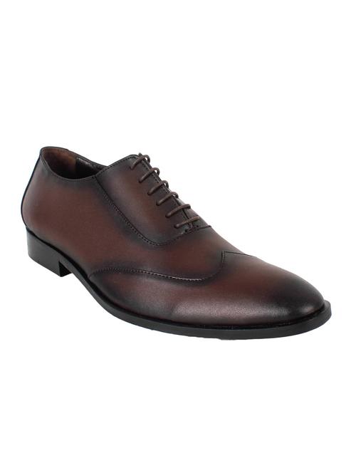 brown leatherette lace up brouge - 13260621 - Very Small Image - 1