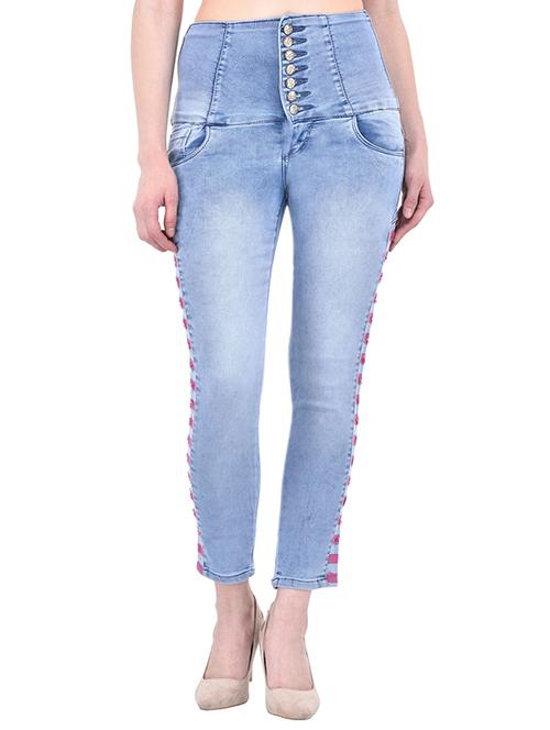 light blue cotton skinny jean - 13260728 - Very Small Image - 1
