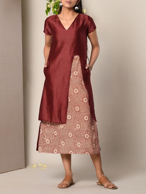 Maroon layered dress - 13266780 - Very Small Image - 1