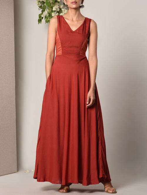 rusty red modal maxi dress - 13266828 - Very Small Image - 1