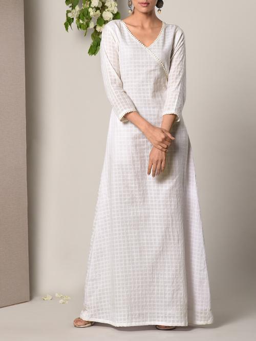 white solid cotton maxi dress - 13266842 - Very Small Image - 1