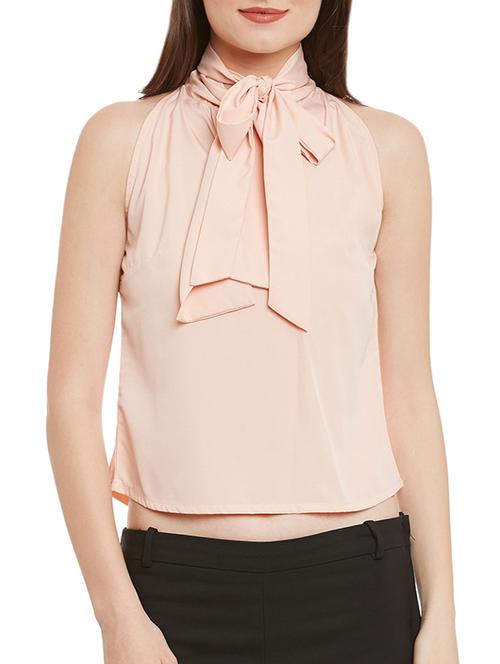 rosewater pink front bow top - 13269496 - Very Small Image - 1